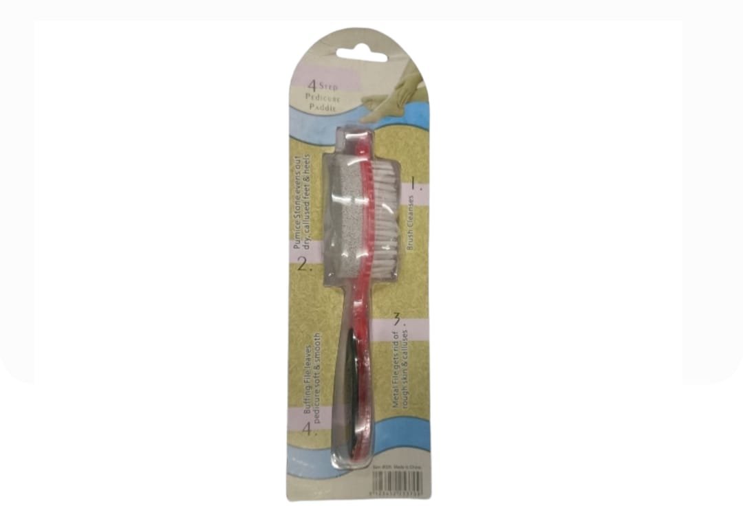 4 in 1 foot pedicure brush, pumice stone, scrubber & file for soft care (1 piece)