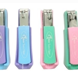 Kabee nail clipper stainless steel with plastic grip for men and wowen, multicolour (1 piece)