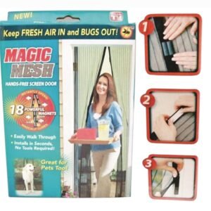 Screen door curtain magic mesh hands net magnetic anti mosquito bug divider curtain (pack of 1)