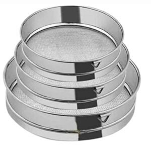 Stainless steel strainers for kitchen, (set of 3)