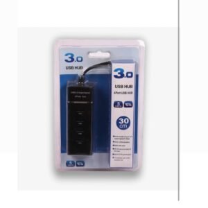 4 port USB 3.0 hub with hi-speed data transfer, LED indication (pack of 1)
