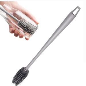 Sillicone bottle cleaning brush with long handle for baby bottle, water bottle etc multicolour (1 piece)