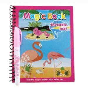 Childrens self drawing magic water reusable colouring book with pen for kids drawing practice, multidesign (1 book with pen)