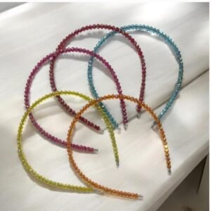 Fancy crystal hair band for women, multicolour (1 piece)