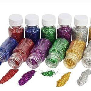 6 pieces art and craft multicolour dry glitter(pack of 6)