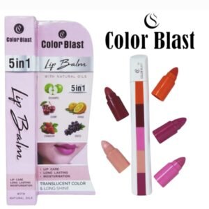 5 in 1 colour blast long lasting lip balm (set of 1)