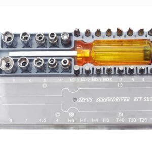 28 pieces screwdriver bit and socket magnetic tool kit set with storage case (set of 1)