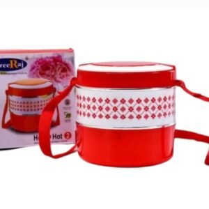 2 layer adjustable insulated tiffin/ lunch box, multicolour (1 piece)
