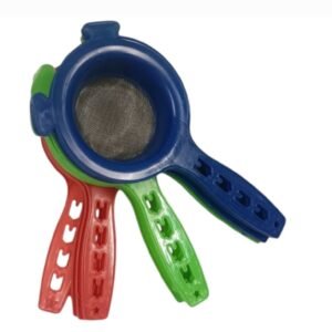 Plastic body steel jali tea strainer chalni (pack of 1 ) , multicolour and multidesign