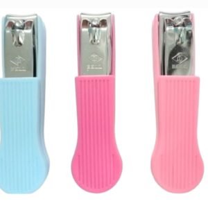 Bell nail clipper stainless steel with plastic grip for men and women, multicolour (1 piece)