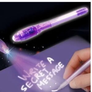 Invisible ink pen/ cheating pen with UV light, multicolour (1 piece)