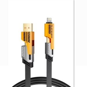 4 in 1 fast charging cable for iphone, type C braided cable, multicolour (1 piece)